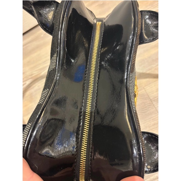 Vivienne Westwood Black &Brown Checkered Handbag w/ Patent Leather Accents! VTG! - Picture 6 of 13